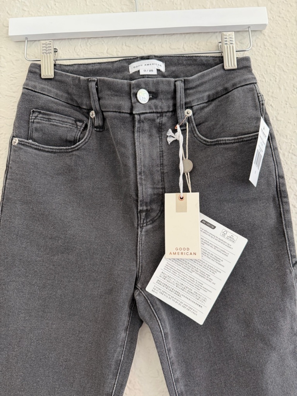 Good American Good Legs Skinny Jeans | Size 0 / 25 | NWT Dark Gray - Picture 9 of 11